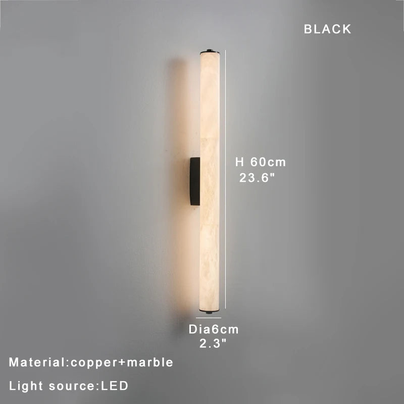 Alabaster & Marble Linear Wall Sconce – Modern Linear for Bathroom | Lunara Crest by Evenlyr