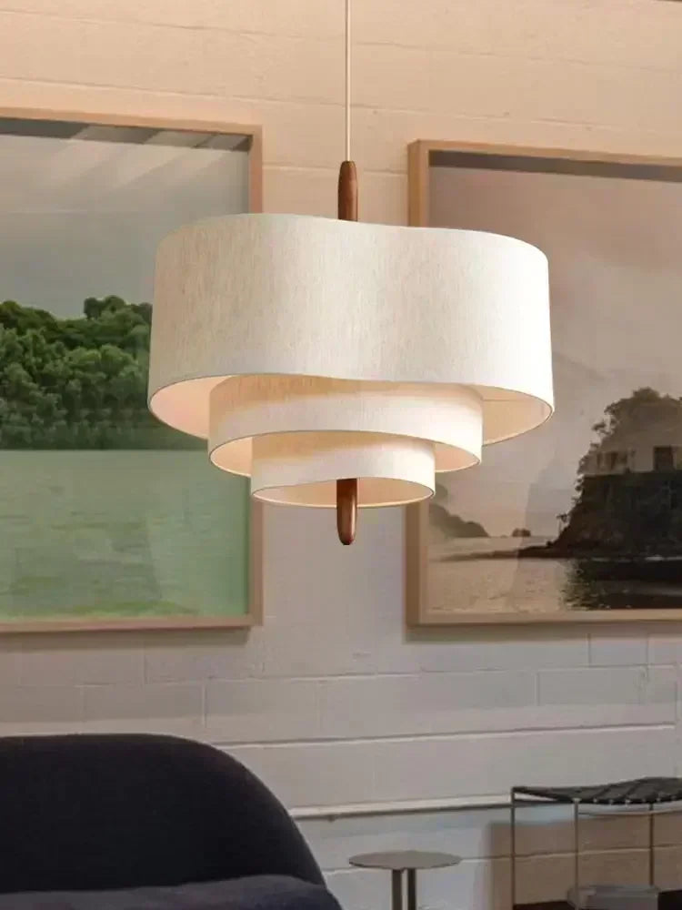 Fabric Chandelier – Wabi-Sabi LED for Living Room, Dining Room & Kitchen | Celia Arc by Evenlyr
