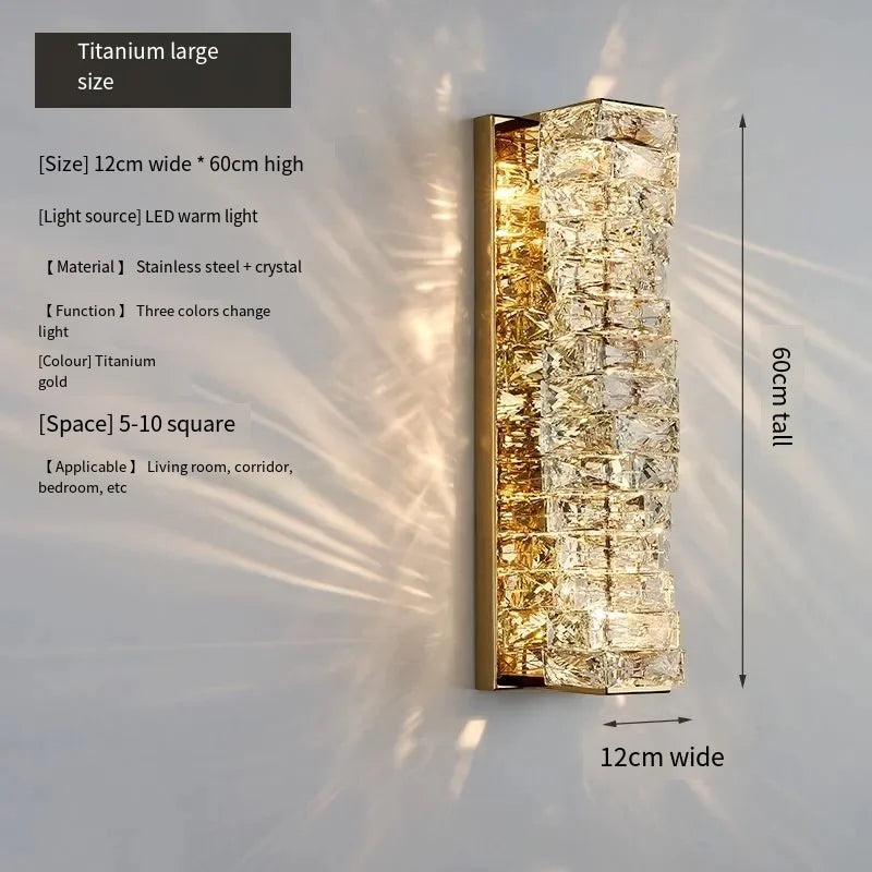 Aurelia Chrome-and-Gold Crystal Vanity Wall Light