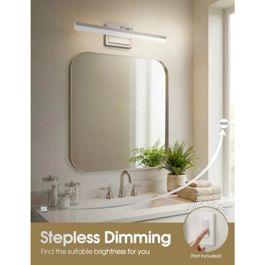 Designer LED Bathroom Vanity & Mirror Light – Modern Dimmable LED for Bathroom, Restaurant & Café | Oriana Halo by Evenlyr