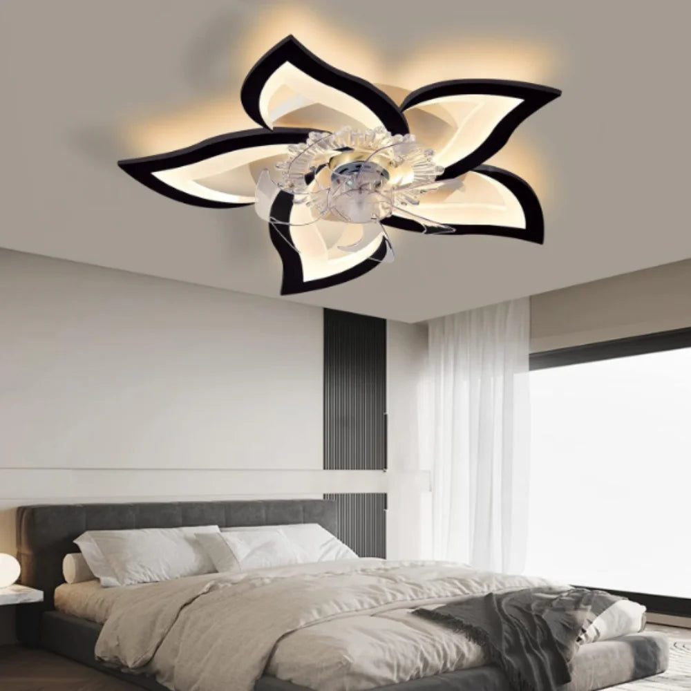 Orlena Flower-Shaped Smart Ceiling Fan Light – Dimmable