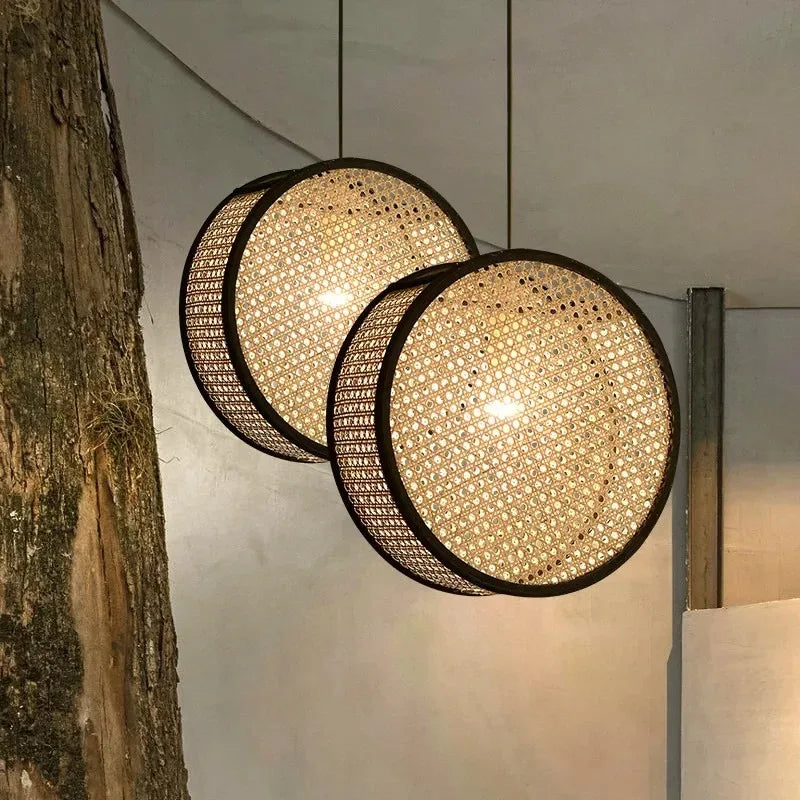 Palermo Bamboo Rattan Chandelier for Dining Room – Vintage
