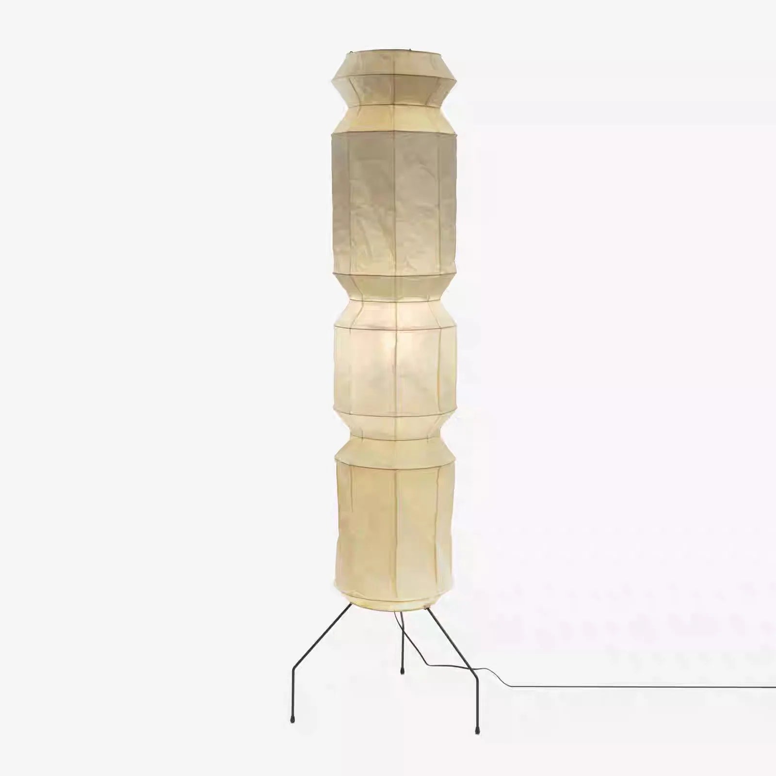 Rice Paper Floor Lamp – Wabi-Sabi Japanese for Living Room, Bedroom, Reading Corner | Mirelle Cascade by Evenlyr