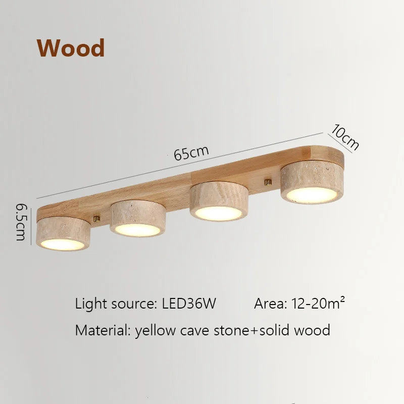 Hesper Veil Linear Travertine Ceiling Light – product view 7