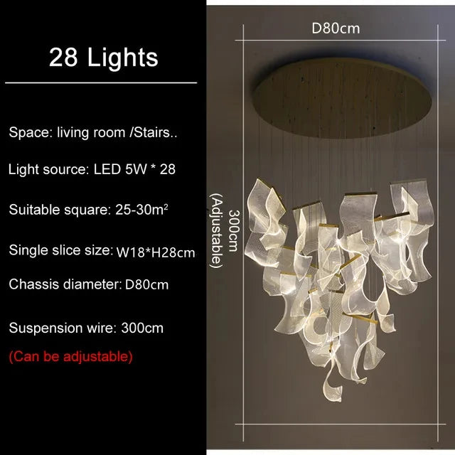 Metal Chandelier – Modern LED for Living Room, Restaurant & Café | Noemi Crest by Evenlyr