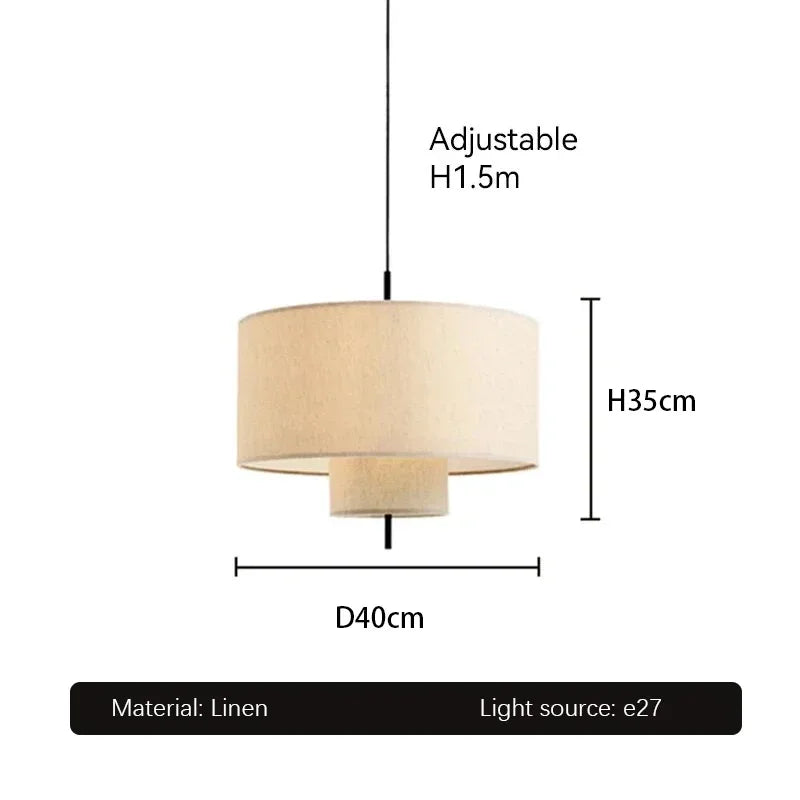 Fabric Chandelier – Wabi-Sabi Minimalist LED for Bedroom & Bedside | Elowen Dome by Evenlyr