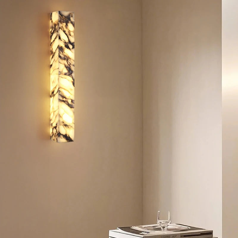Marble Wall Sconce – Modern Minimalist Dimmable LED for Bedroom, Bathroom, Dining Room | Halcyon Line by Evenlyr