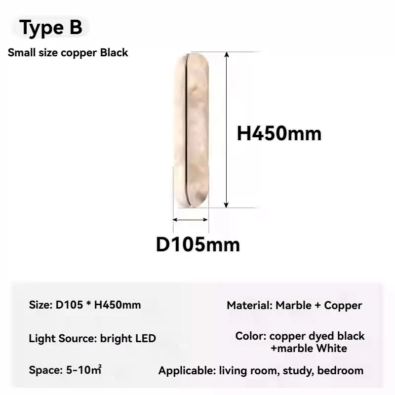Thea Aura Natural Marble Wall Sconce – Dimmable – product detail 8