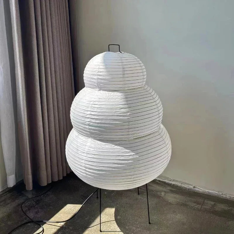 Rice Paper Floor Lamp – Wabi-Sabi Japanese for Bedroom, Reading Corner, Hotel Lounge | Bellara Cascade by Evenlyr