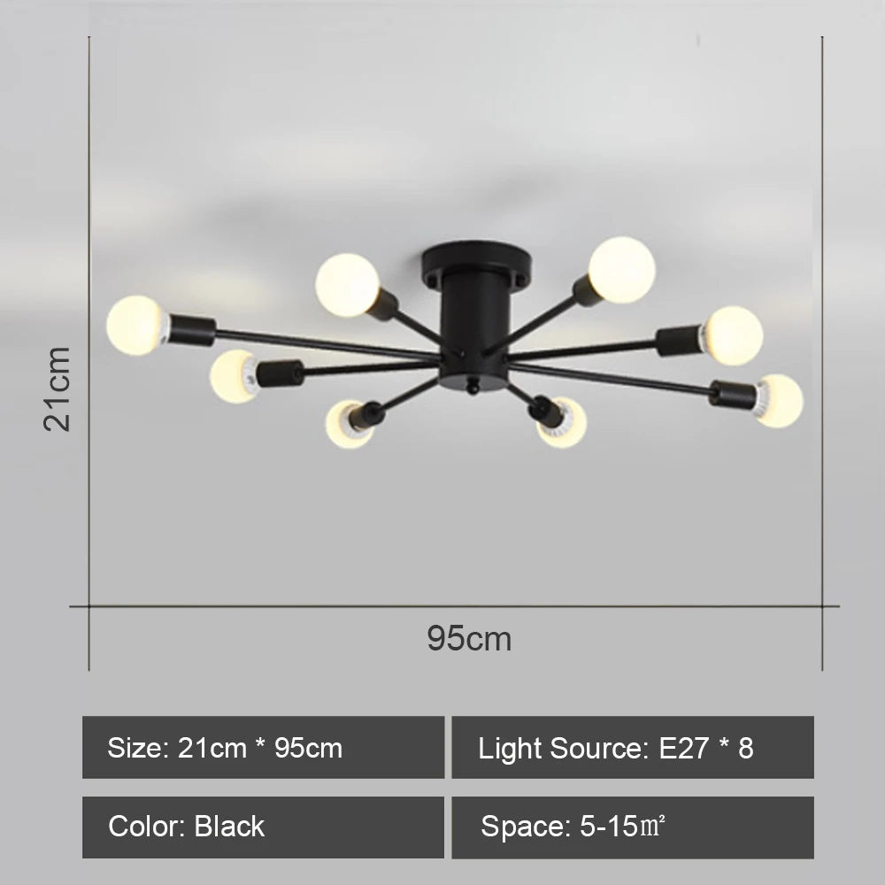 Quintara Flush Mount Modern Chandelier for Dining Room – Vintage