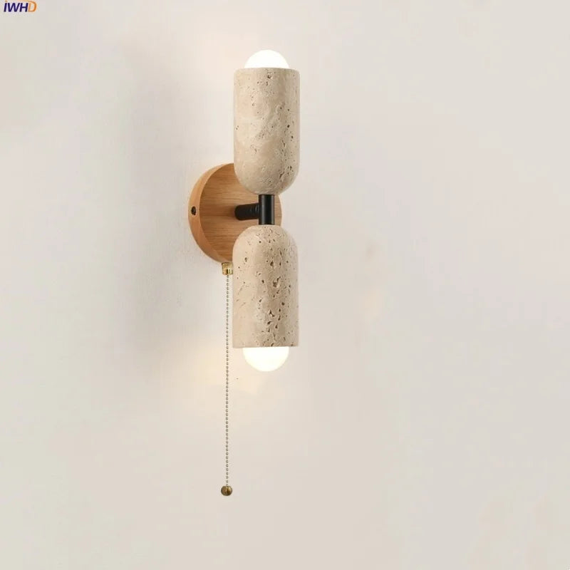 Evren Veil Travertine Wall Sconce – Nordic Travertine Wall Sconces for Restaurant
