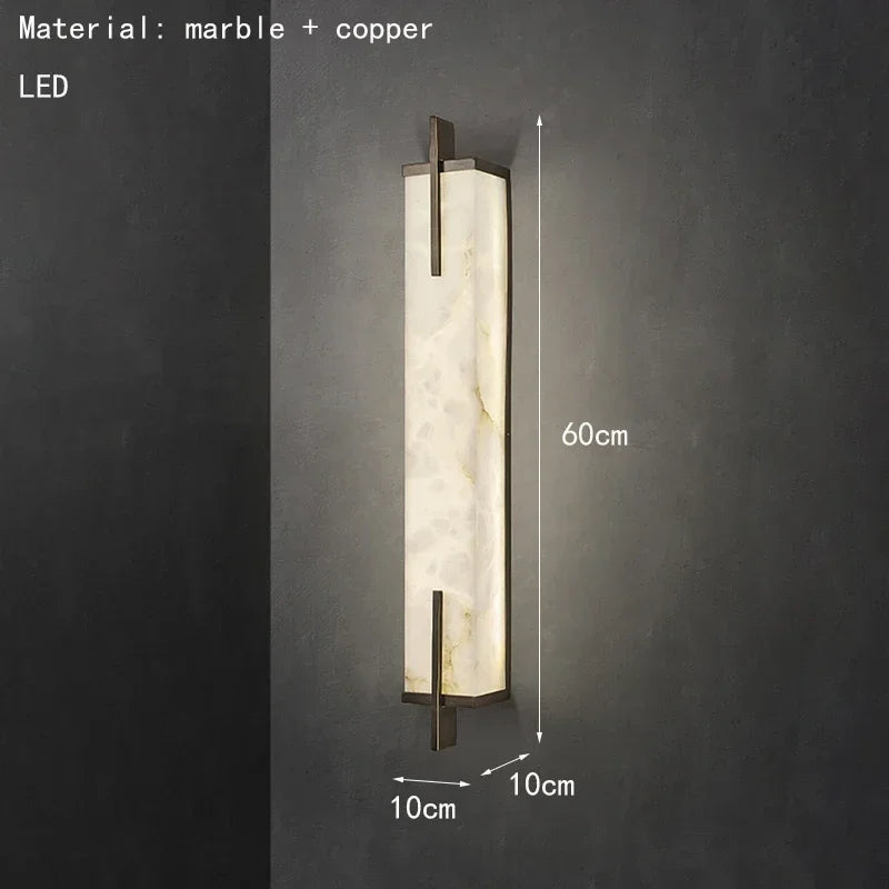 Iris Fold Marble Wall Sconce – Minimalist – product detail 7