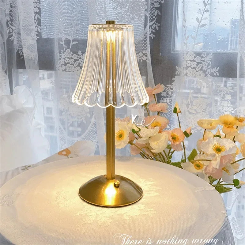 Designer Table Lamp – Modern Minimalist Cordless Rechargeable for Bedside, Restaurant Table, Hotel Room | Ilyra Cascade by Evenlyr