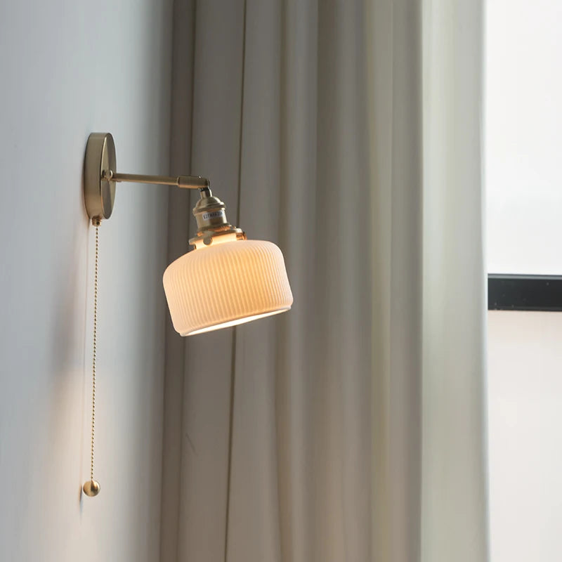 Ulric Veil Ceramic Wall Sconce – Japanese Ceramic Wall Sconces for Dining Room