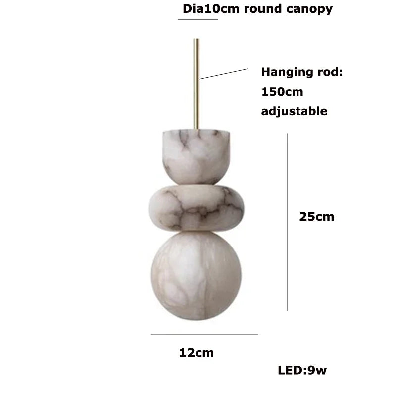 Delia Veil Sculptural Marble Pendant Light – product view 20