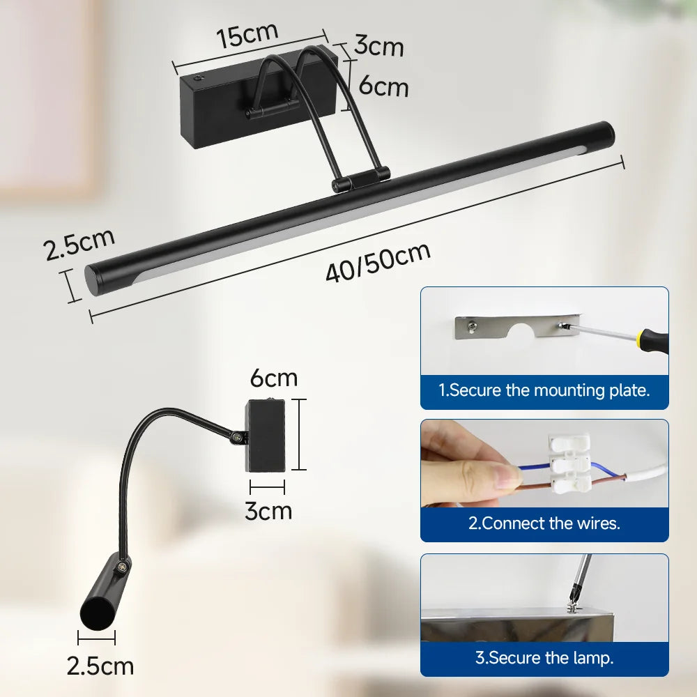 Aurelia 15W IP65 Bathroom Mirror Light – 40/50cm