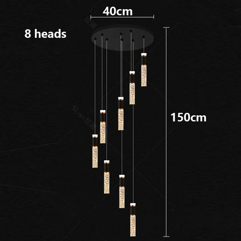 Modern Minimalist Chandelier – Crystal Dimmable LED for Dining Room, Hotel Lobby | Elowen Veil by Evenlyr