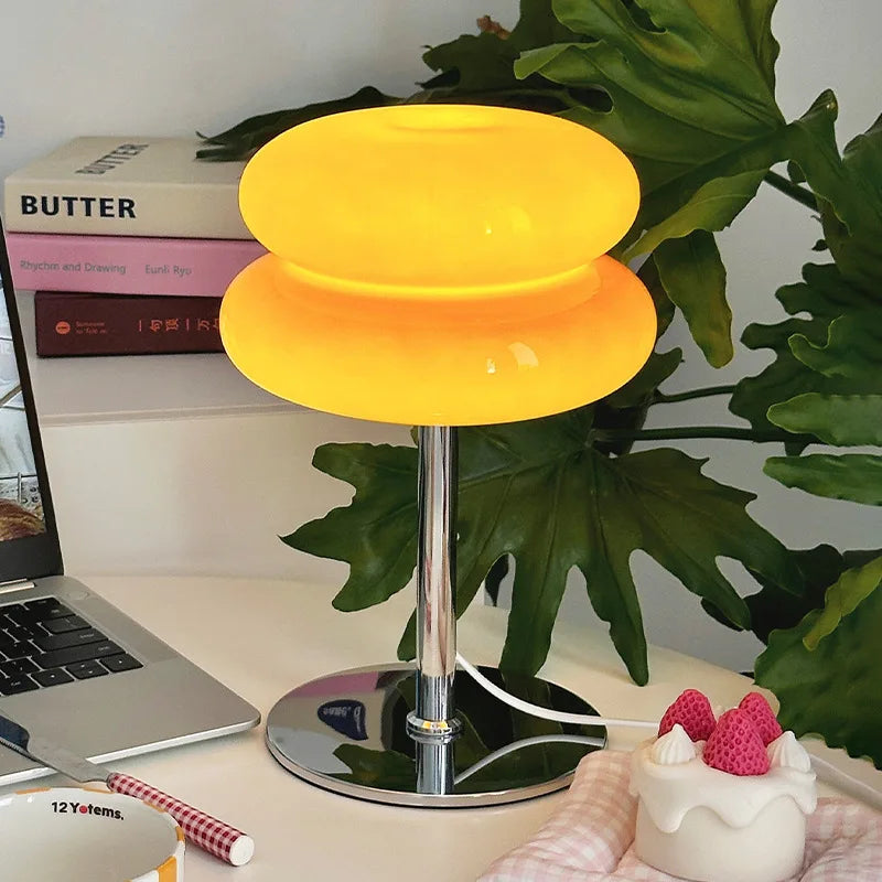 Ceramic & Glass Table Lamp – Nordic Modern Dimmable LED for Bedside, Desk & Office, Restaurant Table | Ilyra Petal by Evenlyr