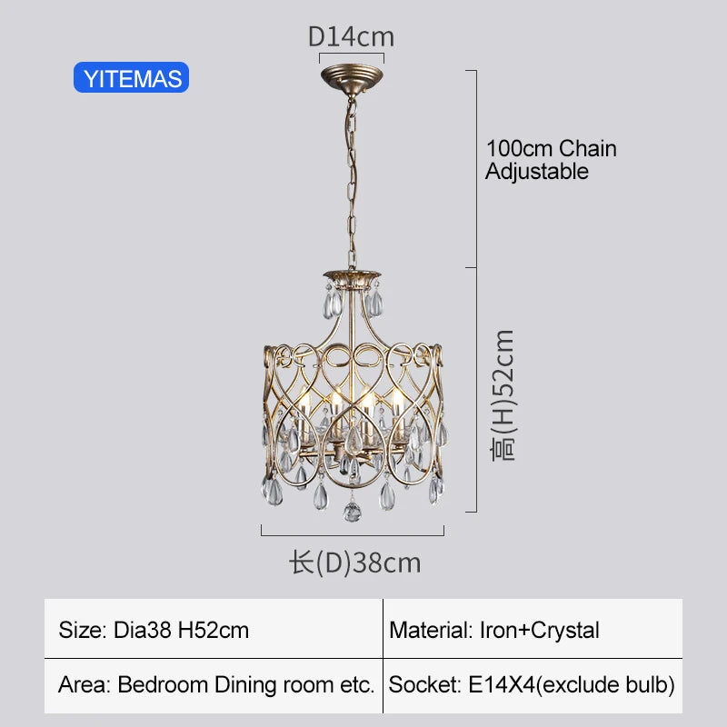 Palermo Antique Silver Crystal Chandelier for Bedroom – French Country – detail view 12