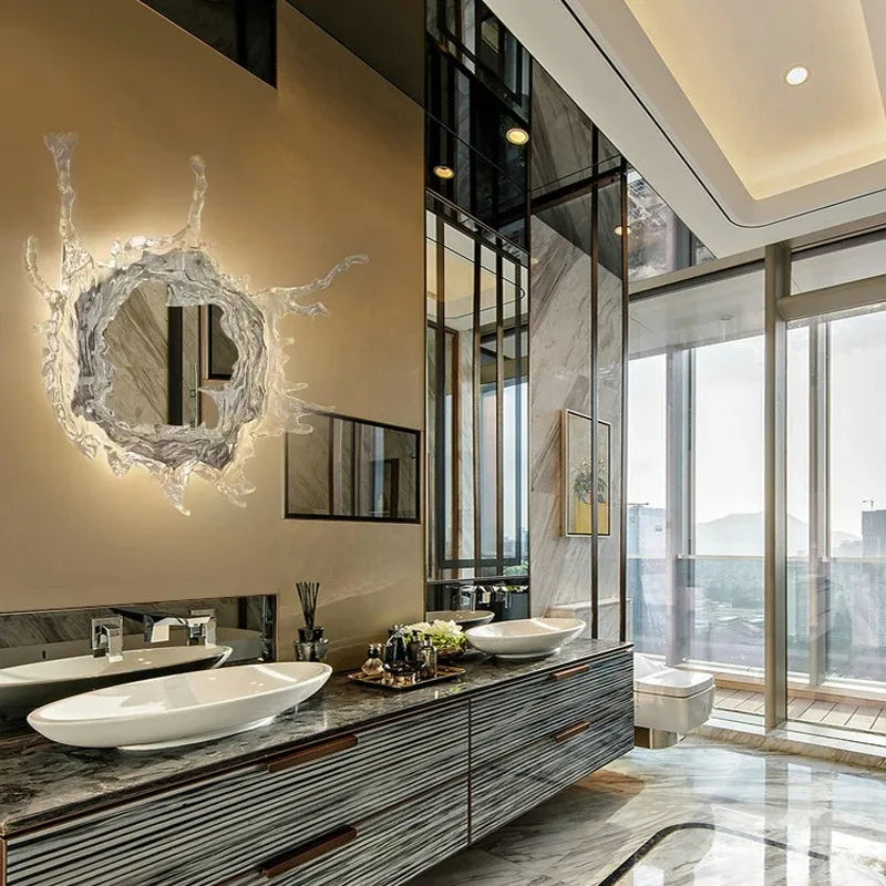 Glass Wall Sconce – Modern for Bathroom, Hallway & Entryway, Living Room | Nerina Veil by Evenlyr
