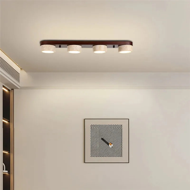 Hesper Veil Linear Travertine Ceiling Light – product view 5