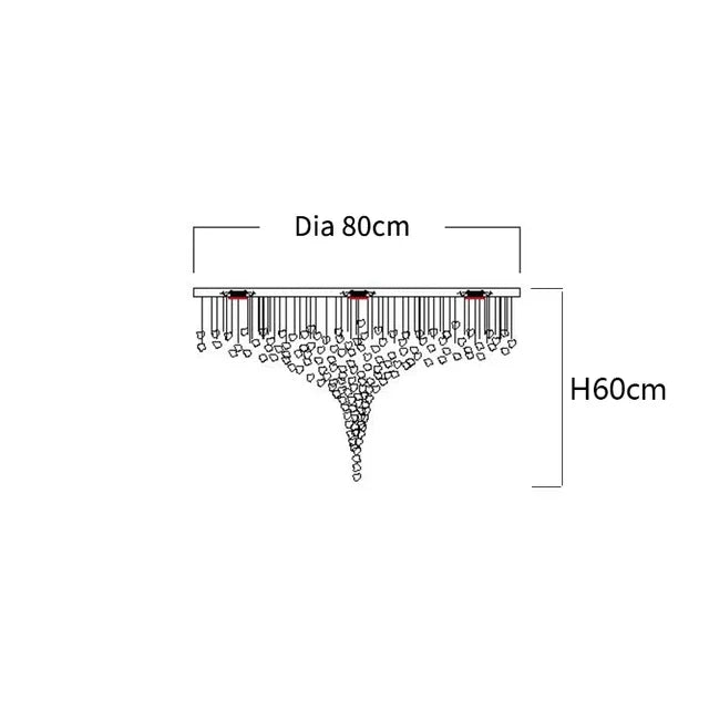Crystal Linear Chandelier – Modern LED Linear for Hallway & Entryway, Living Room | Maris Dome by Evenlyr