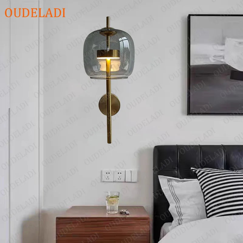 Junia Veil Glass Wall Sconce – Nordic Glass Wall Sconces for Dining Room