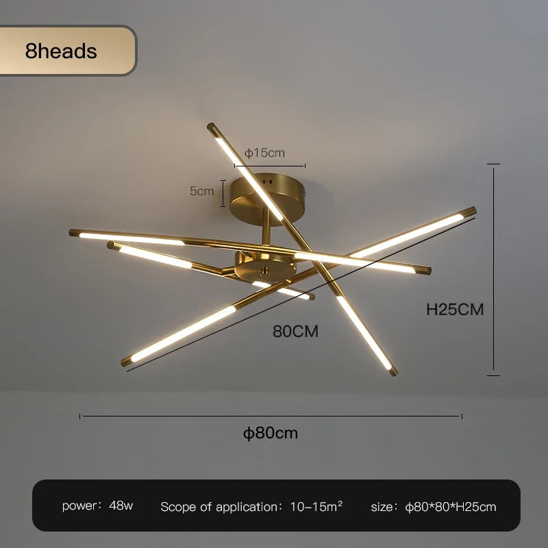 Metal Chandelier – Nordic LED for Bedroom & Bedside, Living Room, Dining Room & Kitchen | Seren Crest by Evenlyr