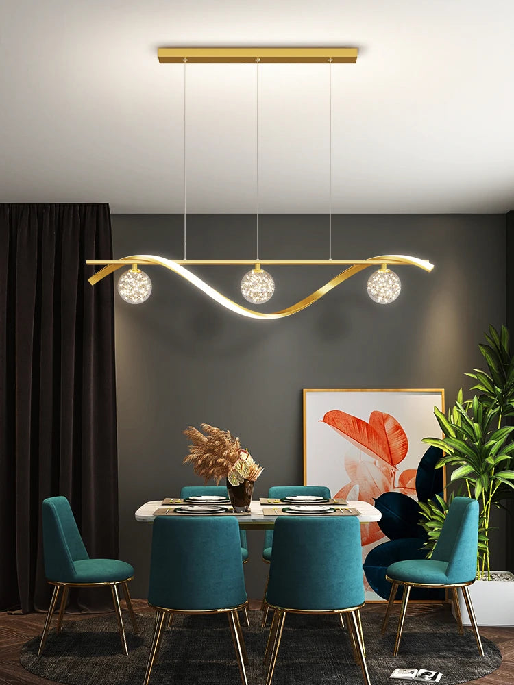 Glass Chandelier – Minimalist Modern Dimmable LED for Dining Room & Kitchen | Seren Dome by Evenlyr