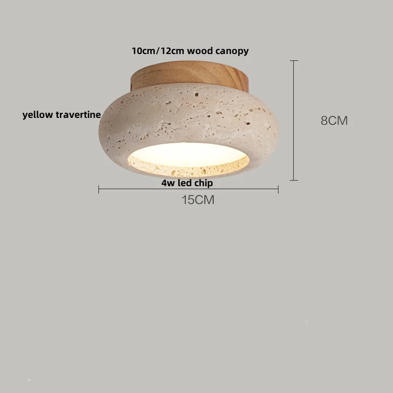 Ruelle Veil Globe Travertine Ceiling Light – product view 13