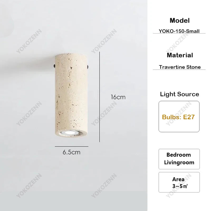 Travertine Flush Mount Ceiling Light – Wabi-Sabi for Hallway & Entryway | Maris Veil by Evenlyr