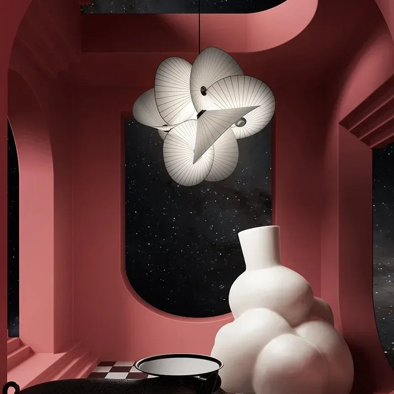 Paper Chandelier – Modern Minimalist for Dining Room, Kitchen Island, Living Room | Lucienne Petal by Evenlyr