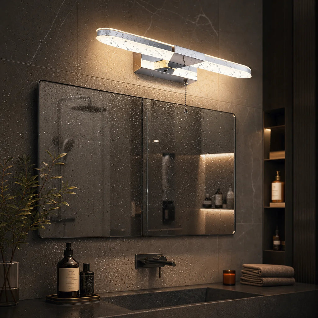 Metal LED Bathroom Vanity & Mirror Light – Modern LED for Bathroom | Selene Contour by Evenlyr