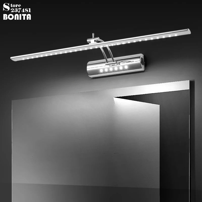 Palermo Swing-Arm LED Mirror Light – Stainless Steel