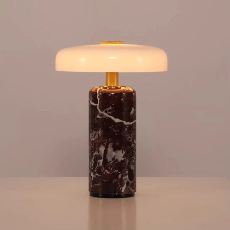 Marble & Glass Table Lamp – Modern Minimalist for Bedside, Restaurant Table, Desk & Office | Ophelia Grove by Evenlyr