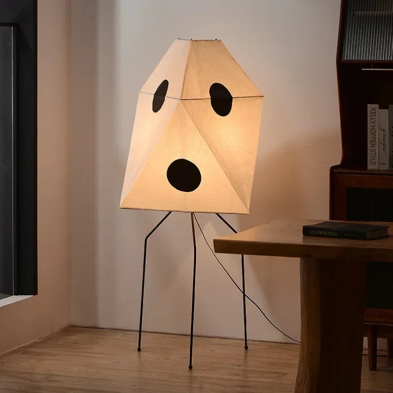Rice Paper & Wood Floor Lamp – Wabi-Sabi Japanese for Living Room, Bedroom, Reading Corner | Jessamine Orbit by Evenlyr
