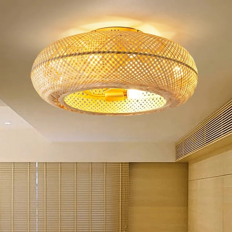 Aurelia Bamboo Retractable-Blade Ceiling Fan Light – Remote Control