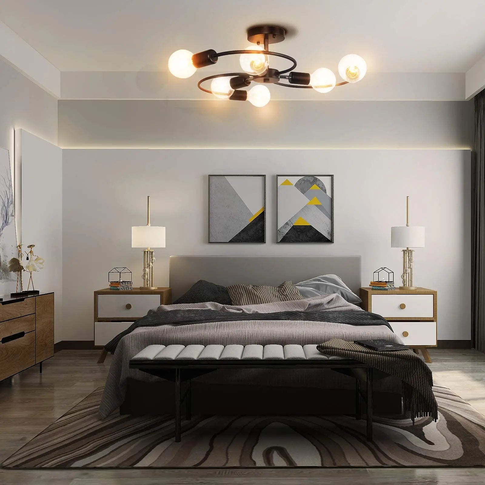 Lunet Veil Metal Ceiling Light – product view 6