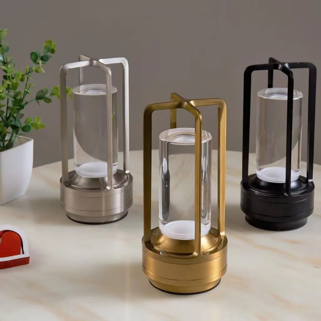 Acrylic Table Lamp – Modern Minimalist Cordless Rechargeable for Bedside, Restaurant Table, Desk & Office | Solenne Grove by Evenlyr