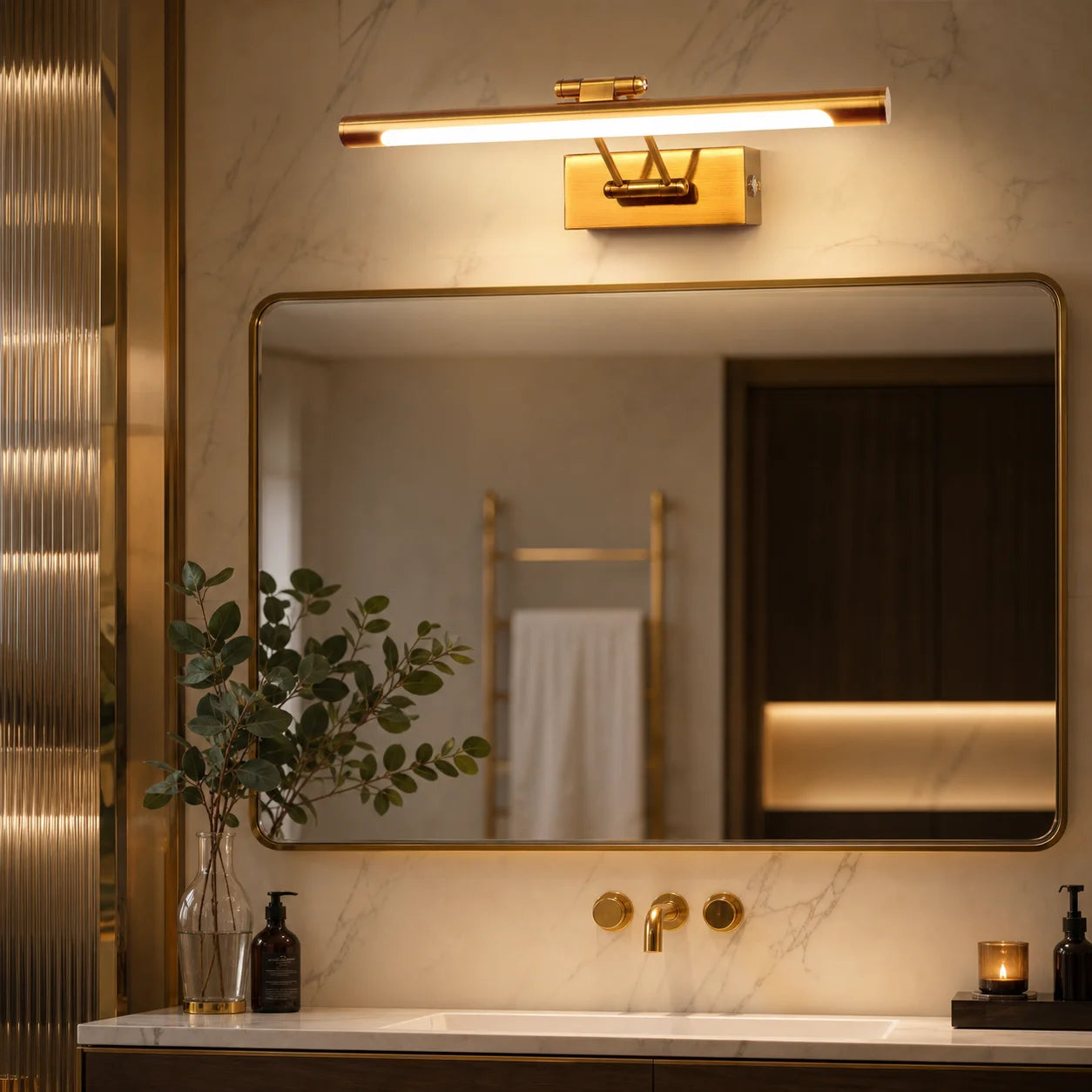 Metal LED Bathroom Vanity & Mirror Light – Modern LED for Bathroom, Gallery & Artwork | Lucera Contour by Evenlyr