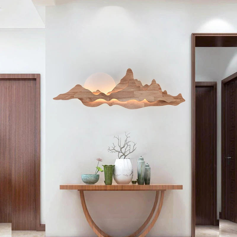 Aveline Halo Wood Wall Sconce – product view 2