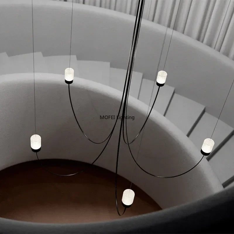 Metal Chandelier – Nordic Modern for Dining Room, Living Room, Staircase | Giselle Arc by Evenlyr