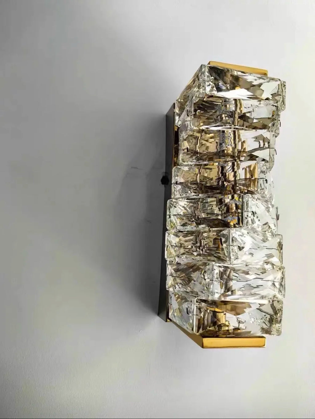 Aurelia Chrome-and-Gold Crystal Vanity Wall Light
