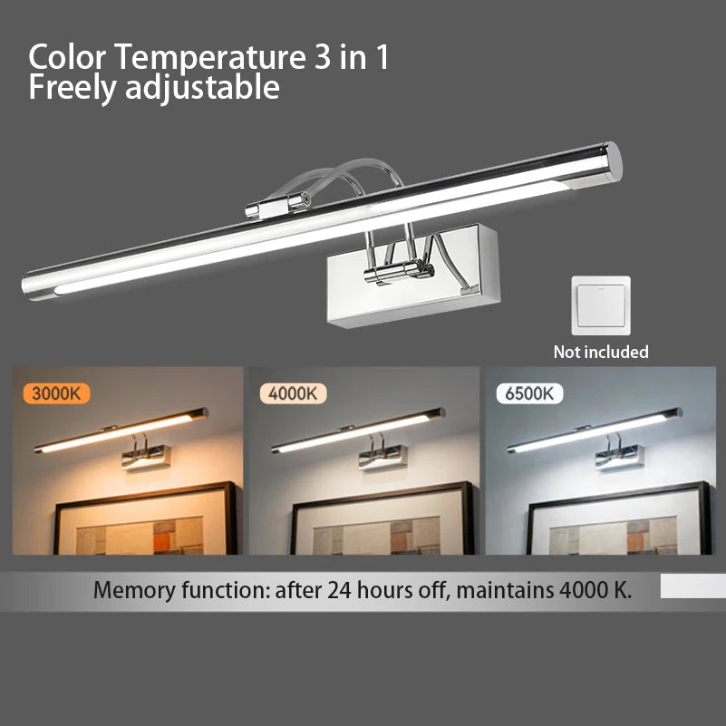 Aurelia Tricolor Memory LED Vanity Mirror Light – detail view 5