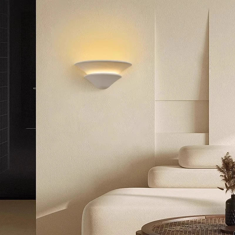 Neroli Double-Layer Gypsum Wall Sconce for Corridor – Wabi-Sabi