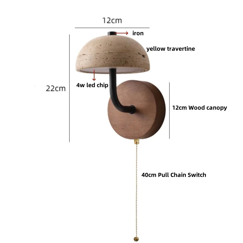 Evren Veil Travertine Wall Sconce – product view 20