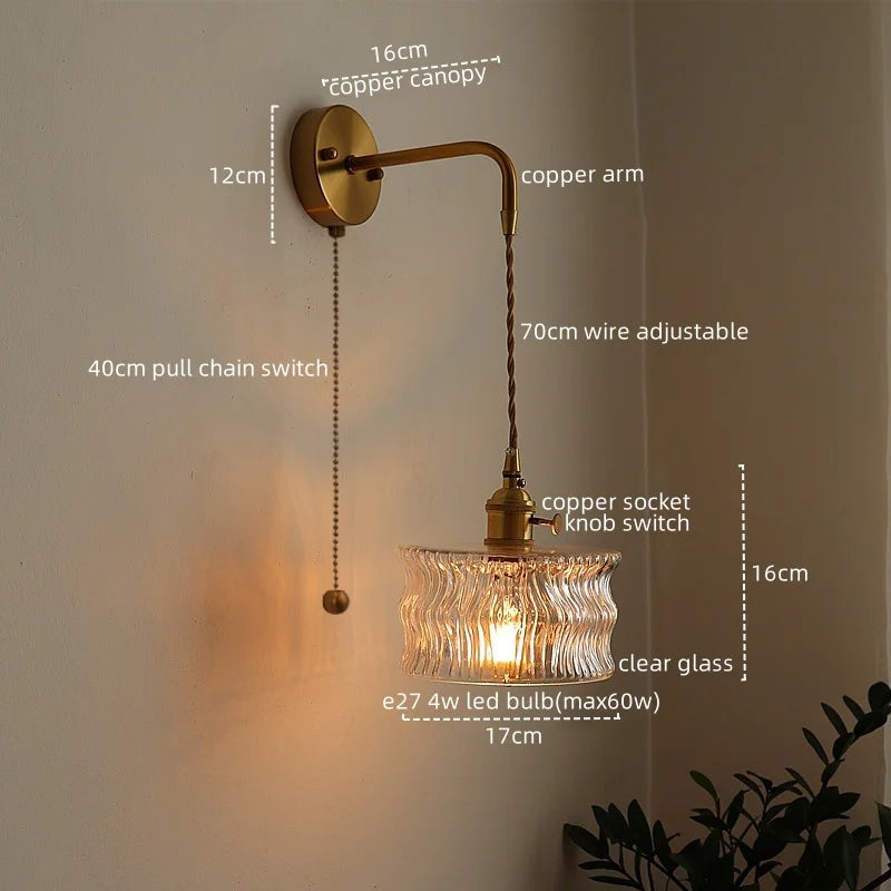 Vintage Copper Plug-In Vanity Light – detail view 7