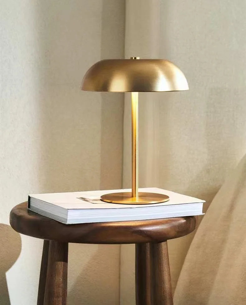 Noemi Contour Rechargeable Metal Table Lamp – Modern Metal Rechargeable Table Lamps for Bedroom