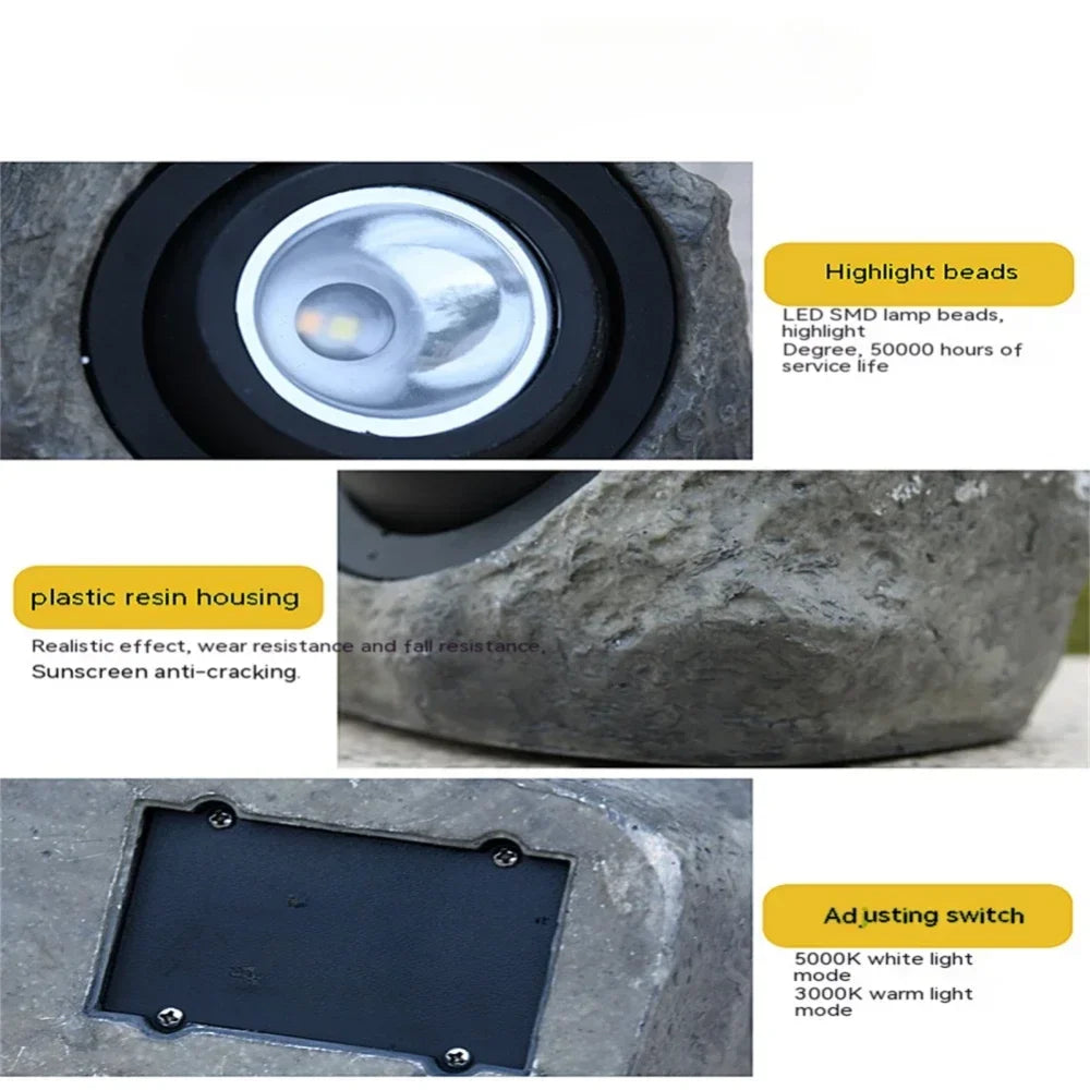 Neroli Simulated Stone Solar Garden Light for Pond or Lawn – detail view 5