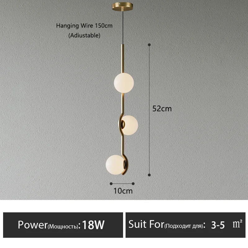 Glass Globe Chandelier – Modern LED for Bedroom & Bedside, Dining Room & Kitchen | Seren Glow by Evenlyr